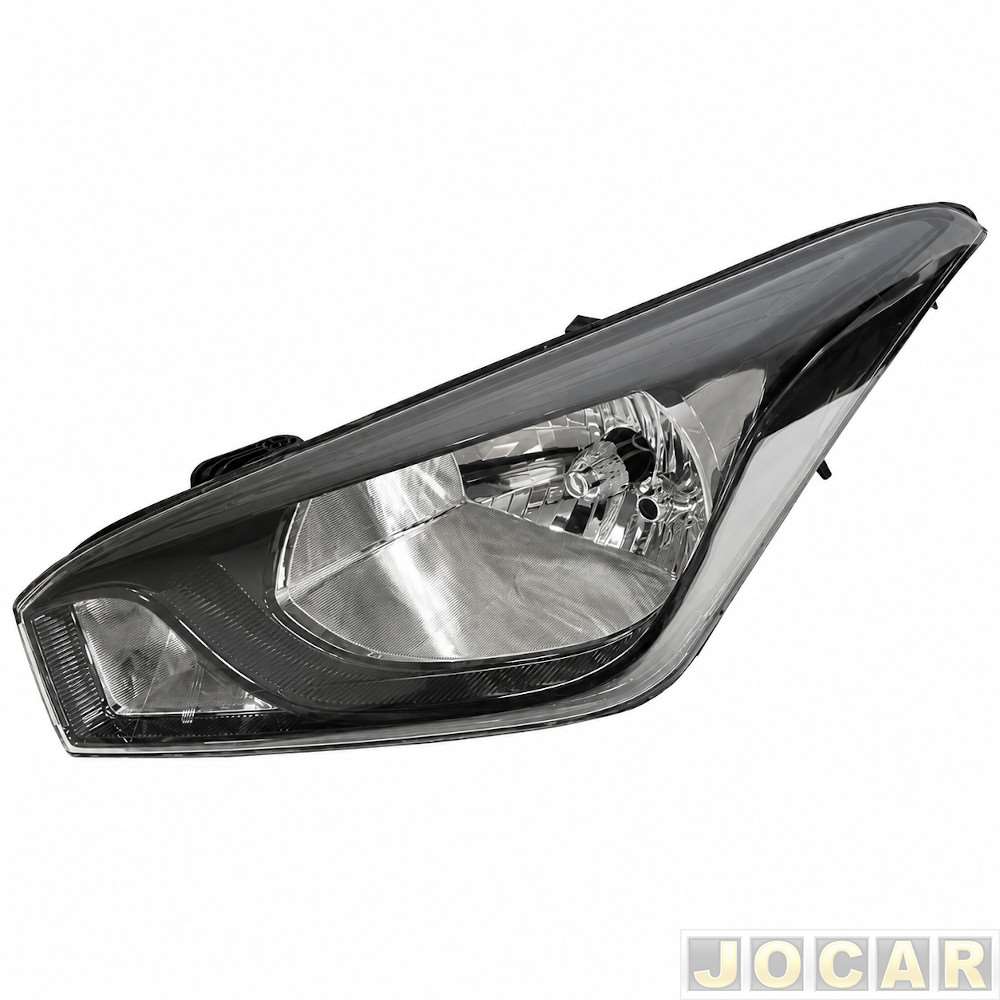 Farol principal - Arteb - HB20 2012 até 2019 - H4 - máscara negra e friso preto - lado do motorista - cada (unidade) - 0160799
