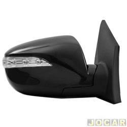 Retrovisor externo - importado - <b>Hyundai ix35 GLS Top 4X2 2.0 16V cmbio automtico Flex 4P de 2012 at 2013</b> - ix35 2010 at 2022 - eltrico com pisca - retrtil (Power foldway) - para pintar - lado do passageiro - cada (unidade) - 23074