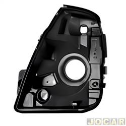 Carcaa do farol - importado - <b>Kia Bongo Cabine Simples STD 2.5 TD TB-IC 4x2 cmbio manual de 2017 at 2023</b> - Kia Bongo 2012 at 2022 - preto - lado do motorista - cada (unidade) - 32769