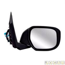 Retrovisor externo - importado - <b>Honda City LX-AT 1.5 16V Flex de 2009 at 2014</b> - City 2010 at 2014 - eltrico - para pintar - com pisca - preto - lado do passageiro - cada (unidade) - 20960