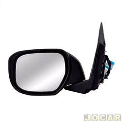 Retrovisor externo - importado - <b>Honda City LX-AT 1.5 16V Flex de 2009 at 2014</b> - City 2010 at 2014 - eltrico - para pintar - com pisca - preto - lado do motorista - cada (unidade) - 20959