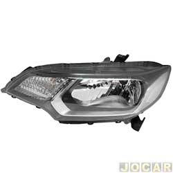 Farol principal - TYC - <b>Honda Fit LX-MT 1.5 16V FlexOne de 2014 at 2017</b> - Fit 2014 at 2017 - regulagem manual - lado do motorista - cada (unidade) - 23219