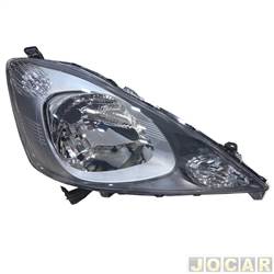 Farol principal - Depo - <b>Honda Fit LXL-MT 1.4 16V Flex de 2008 at 2012</b> - Fit 2009 at 2012 - mscara cinza e prata - lado do passageiro - cada (unidade) - 24694