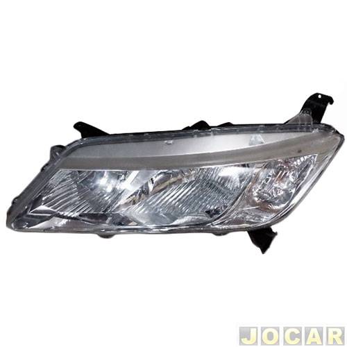 Farol principal - importado - City 2015 até 2017 - regulagem manual - máscara cromada - lado do motorista - cada (unidade) - 27243
