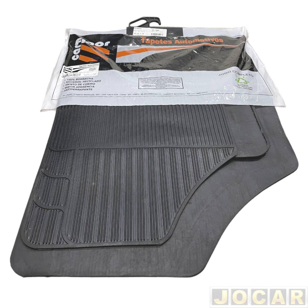 Tapete de borracha - Car Floor - Fit 2015 até 2021 - HR-V 2015 até 2021 - 4 peças - desenho estilo Borcol - preto - jogo - G017.0