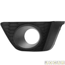 Grade (moldura) lateral do para-choque - importado - <b>Honda Fit LX-MT 1.5 16V FlexOne de 2015 at 2021</b> - Fit 2015 em diante - com furo - preta - lado do passageiro - cada (unidade) - 26666