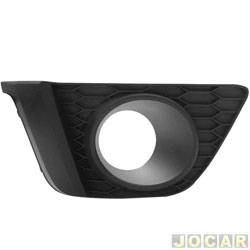 Grade (moldura) lateral do para-choque - importado - <b>Honda Fit LX-MT 1.5 16V FlexOne de 2015 at 2021</b> - Fit 2015 em diante - com furo - preta - lado do motorista - cada (unidade) - 26665