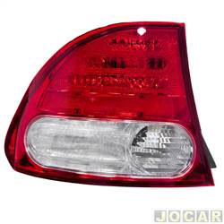 Lanterna traseira principal - alternativo - Renov - <b>Honda Civic Sedan LXL C-MT 1.8 16V Flex 4P de 2009 at 2011</b> - Civic 2007 at 2011 - lateral - bicolor - traseiro - lado do motorista - cada (unidade) - 5009ACR