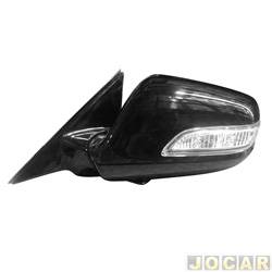 Retrovisor externo - importado - <b>Honda Accord Sedan LX-AT 2.0 16V 4P de 2008 at 2010</b> - Accord 2008 at 2011 - eltrico retrtil com pisca - preto - lado do motorista - cada (unidade) - 29237