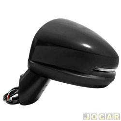 Retrovisor externo - importado - <b>Honda Fit LX-MT 1.5 16V FlexOne de 2014 at 2021</b> - Fit 2015 em diante - eltrico com pisca - preto - lado do motorista - cada (unidade) - 29315