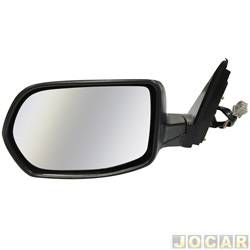 Retrovisor externo - importado - <b>Honda CR-V LX-AT 4X2 2.0 16V 4P de 2008 at 2011</b> - CR-V 2007 at 2011 - eltrico - estreito - preto - lado do motorista - cada (unidade) - 582473