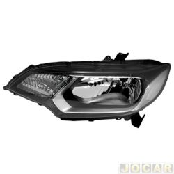 Farol principal - importado - <b>Honda Fit LX-MT 1.5 16V FlexOne de 2014 at 2017</b> - Fit 2014 at 2017 - eltrico com motor sem LED - lado do motorista - cada (unidade) - 32657