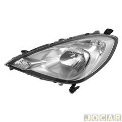 Farol principal - importado - <b>Honda Fit LX-MT 1.4 16V Flex de 2013 at 2014</b> - Fit 2013 at 2014 - H4 - lado do motorista - cada (unidade) - 34653