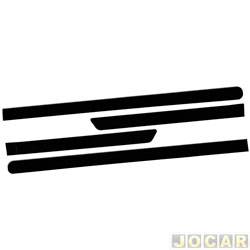 Friso lateral - <b>Honda HR-V LX 1.8 16V 4x2 CVT Flex 4P de 2019 at 2021</b> - HR-V 2015 at 2021 - preto Cristal - autoadesivo - jogo