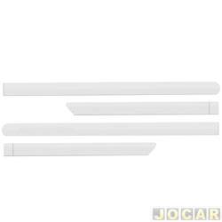 Friso lateral - <b>Honda HR-V LX 1.8 16V 4x2 CVT Flex 4P de 2019 at 2021</b> - HR-V 2015 at 2021 - branco Tafeta - autoadesivo - jogo