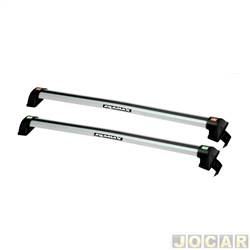 Rack do teto transversal - Eqmax - <b>Honda City LX-CVT 1.5 16V Flex de 2014 at 2021</b> - City 2014 at 2021 - New Wave Aluminium - cinza - par - 6282