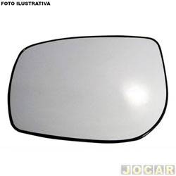 Lente do retrovisor sem base - Flabeg (Refil) - <b>Toyota Etios Hatch XLS 1.5 16V Flex 4P de 2012 at 2013</b> - Etios 2012 at 2013 - lente convexa - prata - lado do motorista - cada (unidade) - 1987
