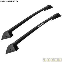 Rack do teto transversal - Eqmax - <b>Toyota Hilux Cabine Dupla SRV 4X4 2.7 16V cmbio automtico Flex de 2013 at 2015</b> - Hilux 2014 at 2015 - New Wave Aluminium - preto - par - 6287