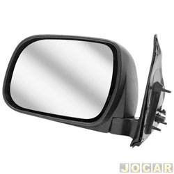 Retrovisor externo - importado - Toyota Hilux SW4 SRV 4X4 3.0 16V Turbo-IC cmbio autom. 5 lugares diesel de 2005 at 2011 - Hilux/SW4 2005 at 2011 - sem controle - sem pisca - preto - lado do motorista - cada (unidade) - YT8022L