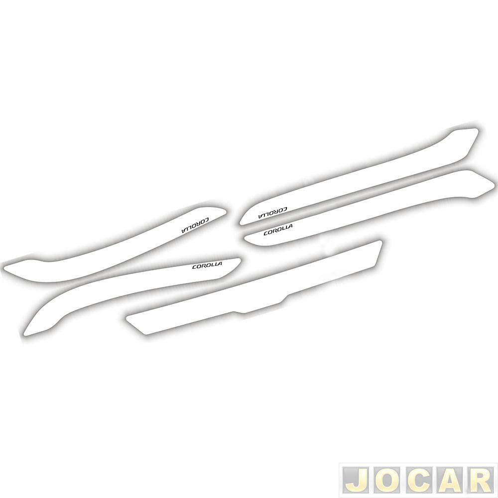 Protetor do para-choque - Sport Inox - Corolla 1992 até 2016 - transparente - 5 peças - autoadesivo - jogo - PROT002
