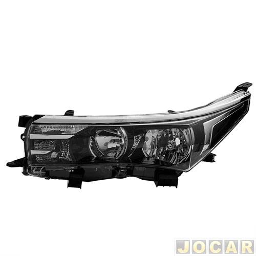 Farol principal - Depo - Corolla 2015 em diante - elétrico com LED - xenon - lado do passageiro - cada (unidade) - 24508