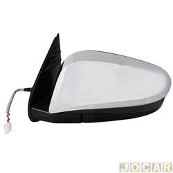 Retrovisor externo - importado - Toyota Hilux Cabine Dupla SRV 4X2 2.7 16V cmbio automtico Flex 4P de 2015 em diante - Hilux 2015 em diante - eltrico - sem pisca - capa cromada - lado do motorista - cada (unidade) - 25617