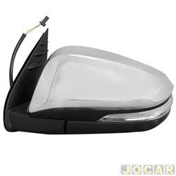 Retrovisor externo - importado - Toyota Hilux Cabine Dupla SRV 4X2 2.7 16V cmbio automtico Flex 4P de 2015 em diante - Hilux 2015 em diante - eltrico/retrtil - com pisca - capa cromada - lado do motorista - cada (unidade) - 25621