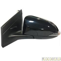 Retrovisor externo - Metagal - <b>Toyota Yaris Hatch X-Way Connect 1.5 16V CVT Flex 4P de 2019 at 2022</b> - Yaris 2018 em diante - eltrico com pisca - retrtil (Power foldway) - para pintar - lado do motorista - cada (unidade) - RJYE23CE