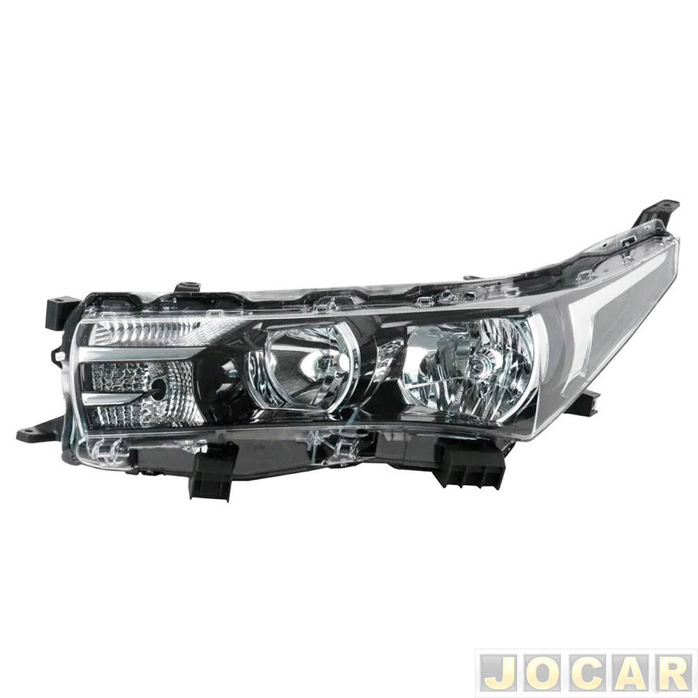 Farol principal - importado - Corolla 2015 até 2017 - regulagem manual - lado do motorista - cada (unidade) - TY0694-LE