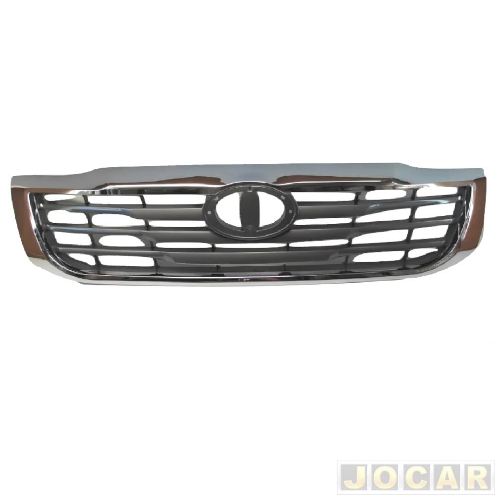 Grade dianteira - Fipparts (Retrovex) - Hilux 2012 até 2015 - completa com moldura cromada - cinza - cada (unidade) - 15077