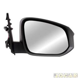 Retrovisor externo - importado - <b>Toyota Hilux Cabine Dupla SRV 4X2 2.7 16V cmbio automtico Flex 4P de 2015 em diante</b> - Hilux 2015 em diante - eltrico - texturizado - preta - lado do passageiro - cada (unidade) - 31630