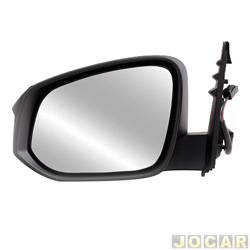 Retrovisor externo - importado - <b>Toyota Hilux Cabine Dupla SRV 4X2 2.7 16V cmbio automtico Flex 4P de 2015 em diante</b> - Hilux 2015 em diante - eltrico - texturizado - preta - lado do motorista - cada (unidade) - 31629