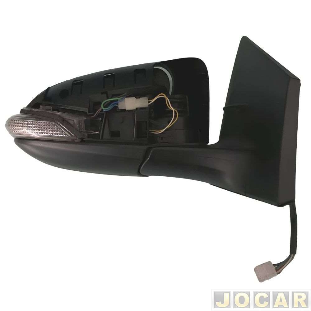 Retrovisor externo - SMR - Corolla 2015 até 2019 - liso elétrico com pisca retrátil - térmico sem capa - preto - lado do passageiro - cada (unidade...