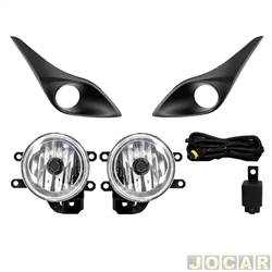 Kit de farol de milha - Suits - <b>Toyota Yaris Sedan XLS Connect 1.5 16V CVT Flex 4P de 2019 at 2022</b> - Yaris 2018 at 2022 - com moldura preta sem boto - cada (unidade) - STS529