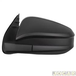 Retrovisor externo - Metagal - <b>Toyota Hilux Cabine Dupla SRV 4X2 2.7 16V cmbio automtico Flex 4P de 2015 em diante</b> - Hilux 2016 em diante - fixo texturizado - preto - lado do motorista - cada (unidade) - RJXE77FX