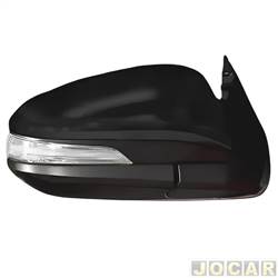 Retrovisor externo - Metagal - <b>Toyota Hilux Cabine Dupla SRV 4X2 2.7 16V cmbio automtico Flex 4P de 2015 em diante</b> - Hilux 2016 em diante - eltrico com pisca - para pintar - lado do passageiro - cada (unidade) - RJXE84CE1