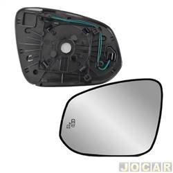 Lente do retrovisor com base - Metagal - Corolla Cross 2021 em diante - com sensor ponto cego - lado do motorista - cada (unidade) - RJAEM1