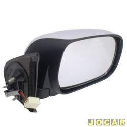 Retrovisor externo - SPJ - Toyota Hilux Cabine Simples Standard 4X2 2.5 16V Turbo diesel de 2005 at 2011 - Hilux 2005 at 2011 - eltrico - capa cromo - lado do passageiro - cada (unidade) - EB376