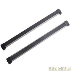 Rack do teto transversal - Long Life - <b>Audi A3 1.8 20V Turbo Tiptronic 4P de 2001 at 2006</b> - A3 1996 at 2006 - sem longarina - Alumnio - prata - par - AA3-4
