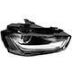 Farol principal - TYC - A3 2013 at 2018 - eltrico com motor e led entrada para xenon - lado do passageiro - cada (unidade) - 28002