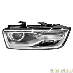Farol principal - Depo - <b>Audi Q3 Ambiente Plus 1.4 TFSi S-Tronic flex 4P de 2017 at 2019</b> - Q3 2015 at 2019 - eltrico com led e xenon - lado do passageiro - cada (unidade) - 30988