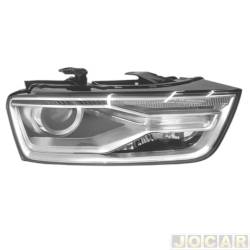 Farol principal - TYC - <b>Audi Q3 Ambiente 1.4 TFSi S-Tronic flex 4P de 2016 at 2018</b> - Q3 2015 at 2018 - eltrico com motor led e DRL - com entrada para xenon - lado do passageiro - cada (unidade) - 31980
