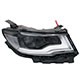 Farol principal - TYC - Compass 2017 at 2021 - eltrico com motor - sem entrada para xenon - com LED - lado do passageiro - cada (unidade) - 27846