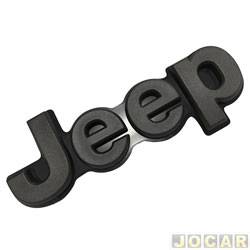 Letreiro - alternativo - <b>Jeep Compass Opening Edition 4X2 2.0 16V cmbio automtico flex 4P de 2017 at 2017</b> - Compass 2016 at 2021 - Jeep - preto e chumbo - traseiro - cada (unidade)