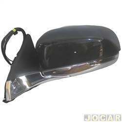 Retrovisor externo - Metagal - <b>Jeep Commander Overland 4x2 1.3 turbo automtico flex 4P de 2021 em diante</b> - Comander 2021 em diante - (lente gravada Jeep) - eltrico com pisca foldway luz de solo + asfr.+ pont. cego - cromada - lado do motorista - cada (unidade) - RTAEJ5CE