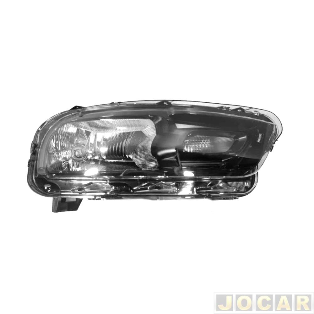 Farol principal - F2J Lighting (antiga Valeo) - C4 Cactus 2018 em diante - máscara negra - lado do passageiro - cada (unidade) - LA44899