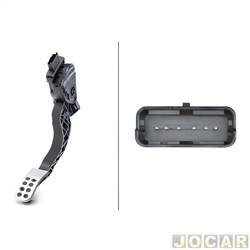 Pedal do acelerador - Hella - <b>Peugeot 2008 SUV Griffe 1.6 16v cmbio manual FlexStart 4p de 2014 at 2017</b> - 208/2008 2012 em diante - eletrnico - transmisso automtica - cada (unidade) - 6PV009949731