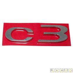 Letreiro - alternativo - <b>Citron C3 Start Web 1.2 12V cmbio manual Flex 4P de 2016 at 2021</b> - C3 2013 at 2021 - C3 - cromado - cada (unidade)