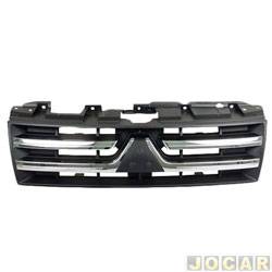 Grade dianteira - importado - <b>Mitsubishi Pajero Full 4X4-AT HPE Fosgate 3.8 V6 gasolina 4P de 2008 at 2009</b> - Pajero Full 2008 at 2010 - preto e cromado - cada (unidade) - 21141.