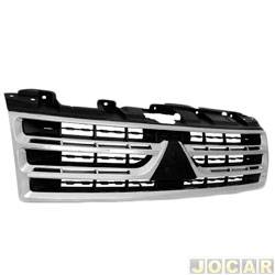 Grade dianteira - importado - <b>Mitsubishi Pajero Full 4X4-AT HPE AWC-R 3.8 V6 gasolina 2P de 2011 at 2015</b> - Pajero Full 2011 at 2015 - preto e cromado - cada (unidade) - 21142
